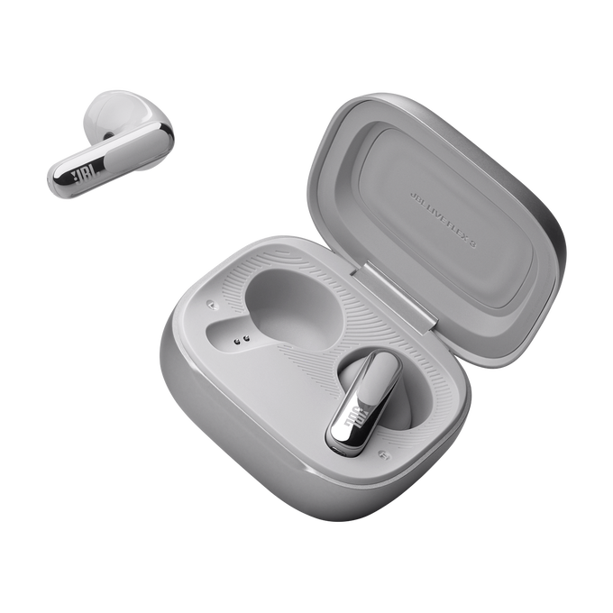 JBL Live Flex 3 - Silver - True wireless noise-cancelling open-stick earbuds - Detailshot 7 image number null